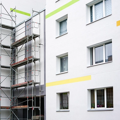 Renovierte Fassade mit Caparol Primasil Silikonharzfarbe